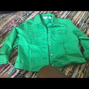 Green jean jacket